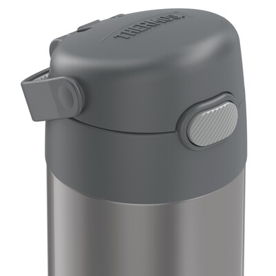 Thermos FUNtainer Stainless Steel Vacuum Insulated Water Bottle, 12 oz., Gray (THRF4100CH6)