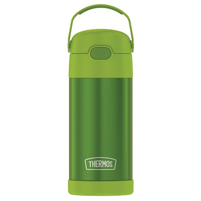 Thermos FUNtainer Stainless Steel Vacuum Insulated Water Bottle, 12 oz., Lime (THRF4100LM6)