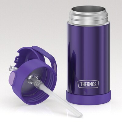 Thermos FUNtainer Stainless Steel Vacuum Insulated Water Bottle, 12 oz., Purple (THRF4100PU6)