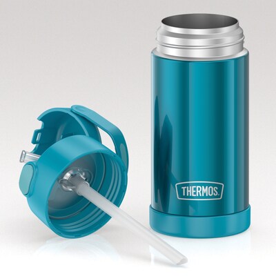 Thermos FUNtainer Stainless Steel Vacuum Insulated Water Bottle, 12 oz., Teal (THRF4100TL6)