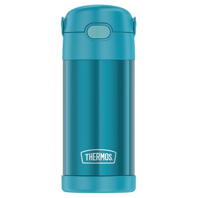 Thermos FUNtainer Stainless Steel Vacuum Insulated Water Bottle, 12 oz., Teal (THRF4100TL6)