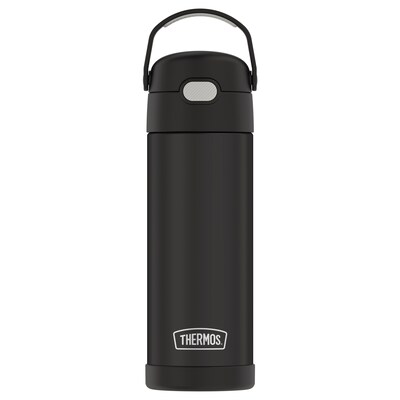 Thermos 16-Ounce FUNtainer Vacuum-Insulated Stainless Steel Bottle with Spout, Black Matte (F41101BK