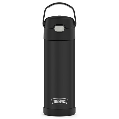 Thermos 16-Ounce FUNtainer Vacuum-Insulated Stainless Steel Bottle with Spout, Black Matte (F41101BK6)