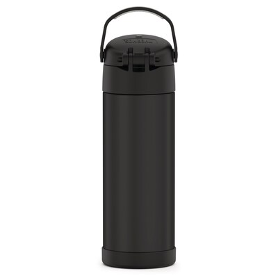 Thermos FUNtainer Stainless Steel Vacuum Insulated Water Bottle, 16 oz., Black Matte (THRF41101BK6)