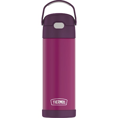 Thermos FUNtainer Stainless Steel Vacuum Insulated Water Bottle, 16 oz., Red Violet (THRF41101RV6)