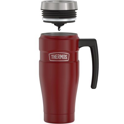 Thermos King Stainless Steel Vacuum Insulated Travel Mug, 16 oz., Rustic Red (THRSK1000MR4)