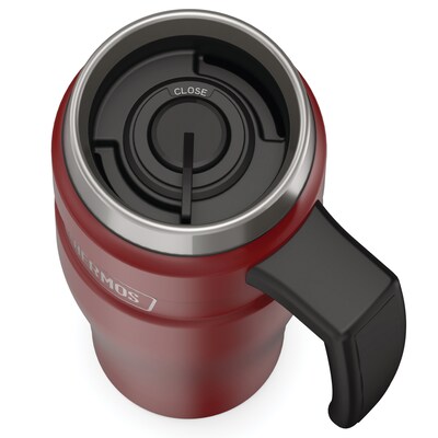 Thermos King Stainless Steel Vacuum Insulated Travel Mug, 16 oz., Rustic Red (THRSK1000MR4)