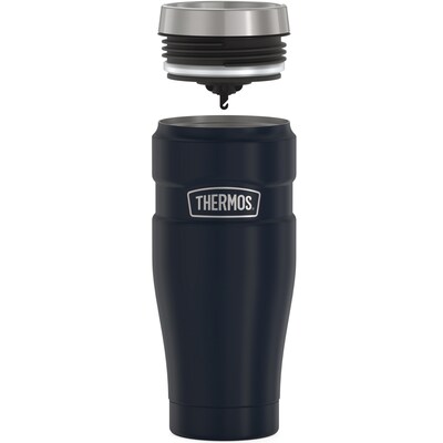 Thermos King Vacuum-Insulated Stainless Steel Travel Tumbler, 16 oz., Midnight Blue (THRSK1005MDB4)