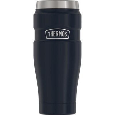 Thermos King Vacuum-Insulated Stainless Steel Travel Tumbler, 16 oz., Midnight Blue (THRSK1005MDB4)