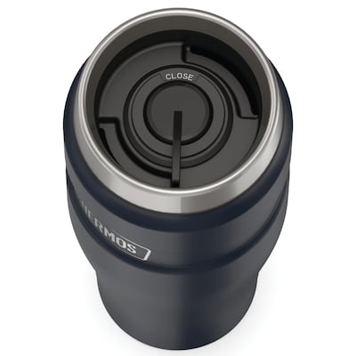 Thermos King Vacuum-Insulated Stainless Steel Travel Tumbler, 16 oz., Midnight Blue (THRSK1005MDB4)
