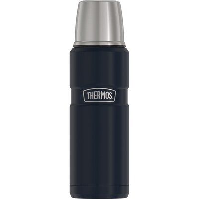 Thermos King Vacuum-Insulated Stainless Steel Compact Bottle, 16 oz., Midnight Blue (THRSK2000MDB4)