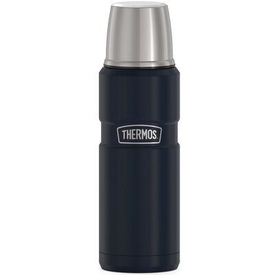Thermos King Vacuum-Insulated Stainless Steel Compact Bottle, 16 oz., Midnight Blue (THRSK2000MDB4)