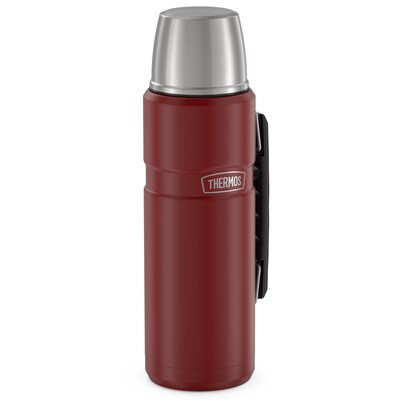 Thermos King Vacuum-Insulated Stainless Steel Beverage Bottle, 40 oz., Matte Red (THRSK2010MR4)