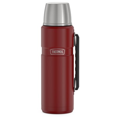 Thermos King Vacuum-Insulated Stainless Steel Beverage Bottle, 40 oz., Matte Red (THRSK2010MR4)