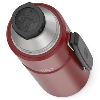 Thermos King Vacuum-Insulated Stainless Steel Beverage Bottle, 40 oz., Matte Red (THRSK2010MR4)
