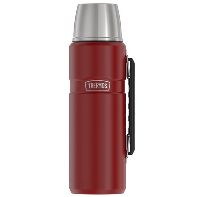 Thermos King Vacuum-Insulated Stainless Steel Beverage Bottle, 40 oz., Matte Red (THRSK2010MR4)