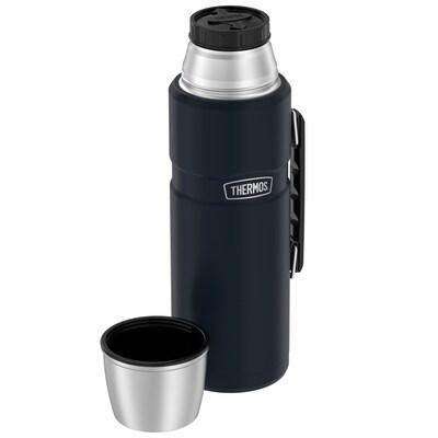 Thermos King Vacuum-Insulated Stainless Steel Beverage Bottle, 67 oz., Matte Blue (THRSK2020MDB4)