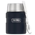 Thermos 16-Ounce Stainless King Vacuum-Insulated Stainless Food Jar with Folding Spoon, Midnight Blue (SK3000MDB4)