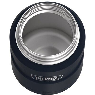 Thermos 16-Ounce Stainless King Vacuum-Insulated Stainless Food Jar with Folding Spoon, Midnight Blu