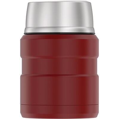 Thermos 16-Ounce Stainless King Vacuum-Insulated Stainless Food Jar with Folding Spoon, Matte Red (SK3000MR4)