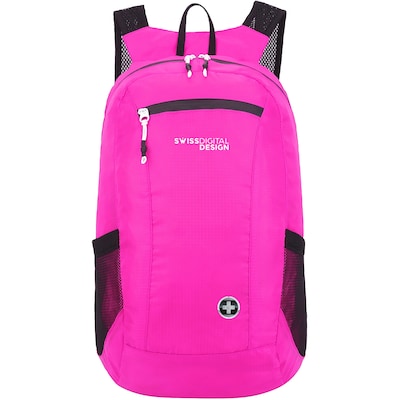 Swissdigital Design Seagull Foldable Backpack, Fuchsia (SD1595-46)