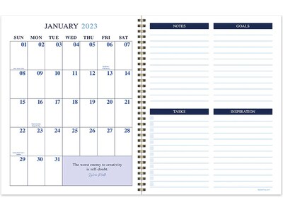 2023 TF Publishing Denim 9" x 11" Weekly & Monthly Planner, Blue (LWM-23-9726)