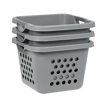Iris Plastic Laundry Basket, Gray, 3/Pack (585088)