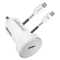 cellhelmet Single-USB Power Delivery Car Charger with USB-C to USB-C Round Cable, 3 ft., 25-Watt, Wh