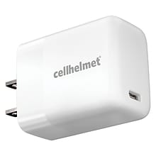cellhelmet Single-USB Power Delivery Wall Charger with USB-C to USB-C Round Cable, 3 ft., 25-Watt, W