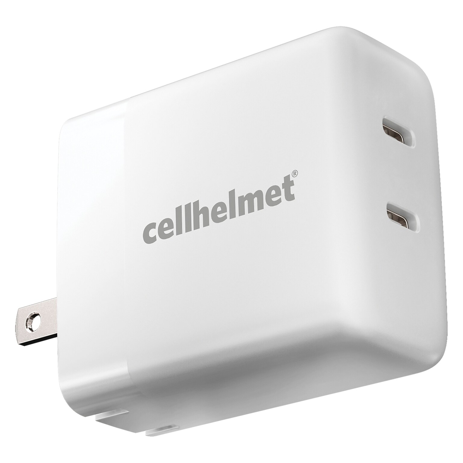 cellhelmet Dual Wall Black Charger with 2 USB-C Ports, 20-Watt, White (WALL-PD-20W-C-C)