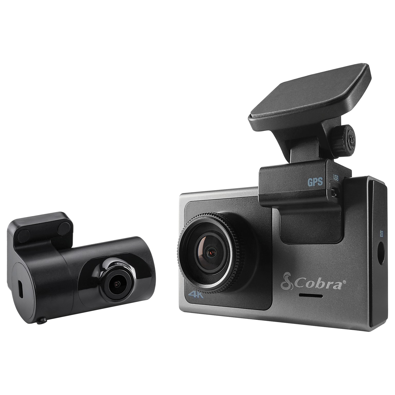 Cobra Ultimate Smart 4K Ultra HD Dash Cam with 1080p Full HD Rear View Camera, GPS, BT, Dual-Band Wi-Fi & Alexa, Black (SC400D)
