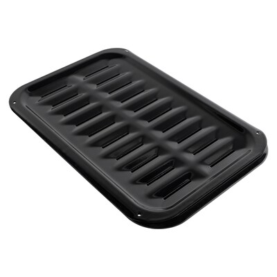 Certified Appliance Accessories Heavy-Duty Porcelain 8.5-In. x 12.75-In. Broiler Pan & Grill Set Black (50008)