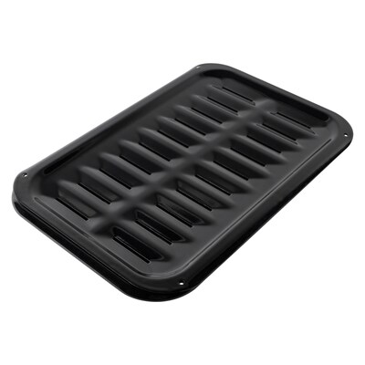 Certified Appliance Accessories Heavy-Duty Porcelain 8.5-In. x 12.75-In. Broiler Pan & Grill Set Black (50008)