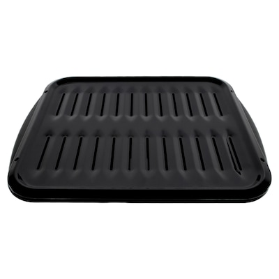 Certified Appliance Accessories Heavy-Duty Porcelain 16-In. x 12.75-In. Broiler Pan & Grill Set Blac