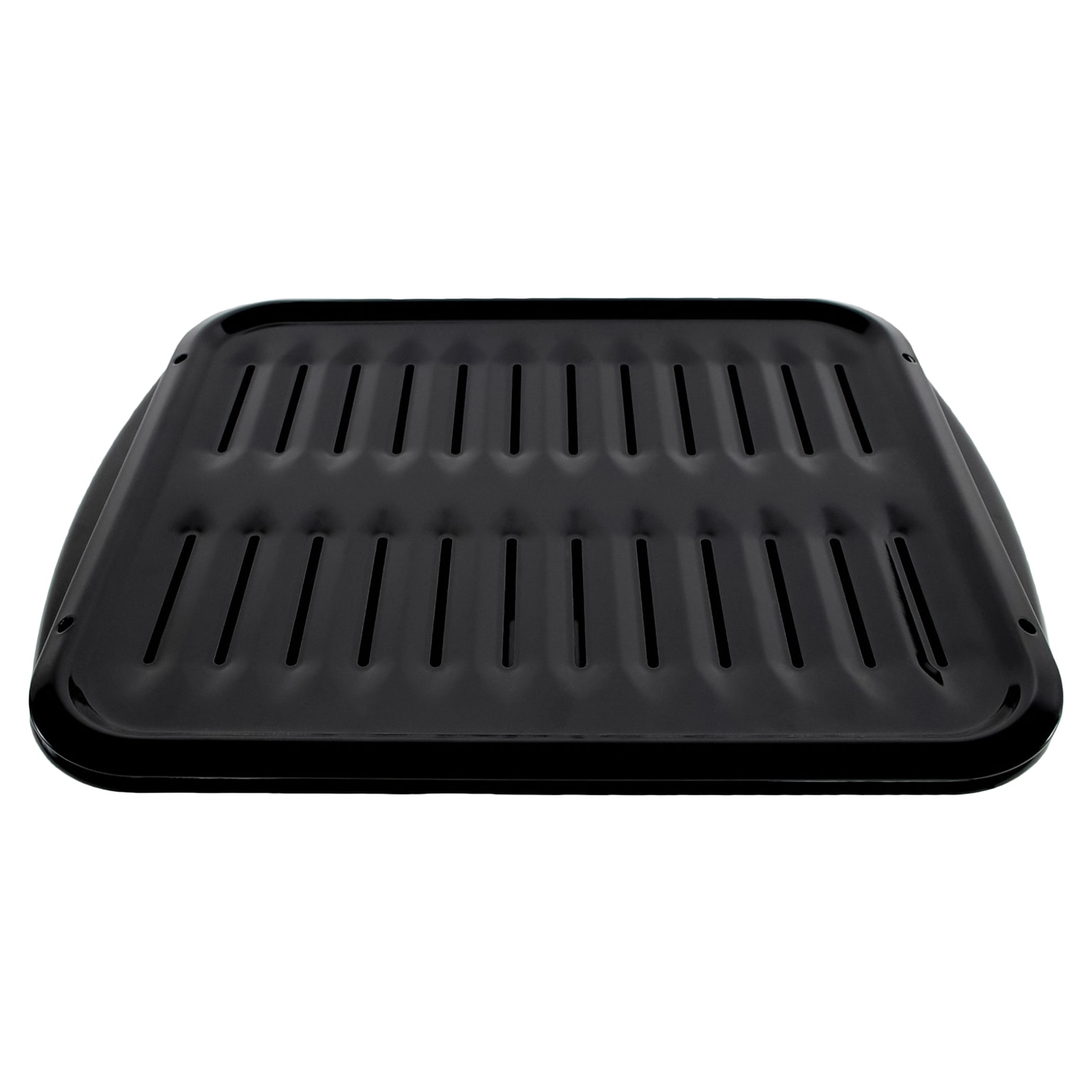 Certified Appliance Accessories Heavy-Duty Porcelain 16-In. x 12.75-In. Broiler Pan & Grill Set Black (50016)