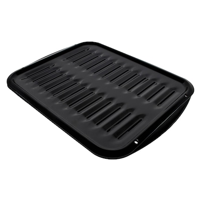 Certified Appliance Accessories Heavy-Duty Porcelain 16-In. x 12.75-In. Broiler Pan & Grill Set Black (50016)