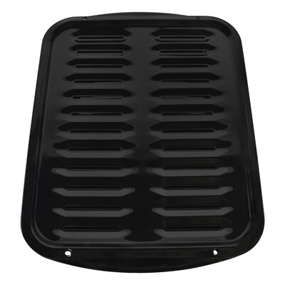 Certified Appliance Accessories Heavy-Duty Porcelain 16-In. x 12.75-In. Broiler Pan & Grill Set Black (50016)