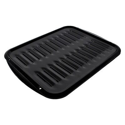 Certified Appliance Accessories Heavy-Duty Porcelain 16-In. x 12.75-In. Broiler Pan & Grill Set Blac