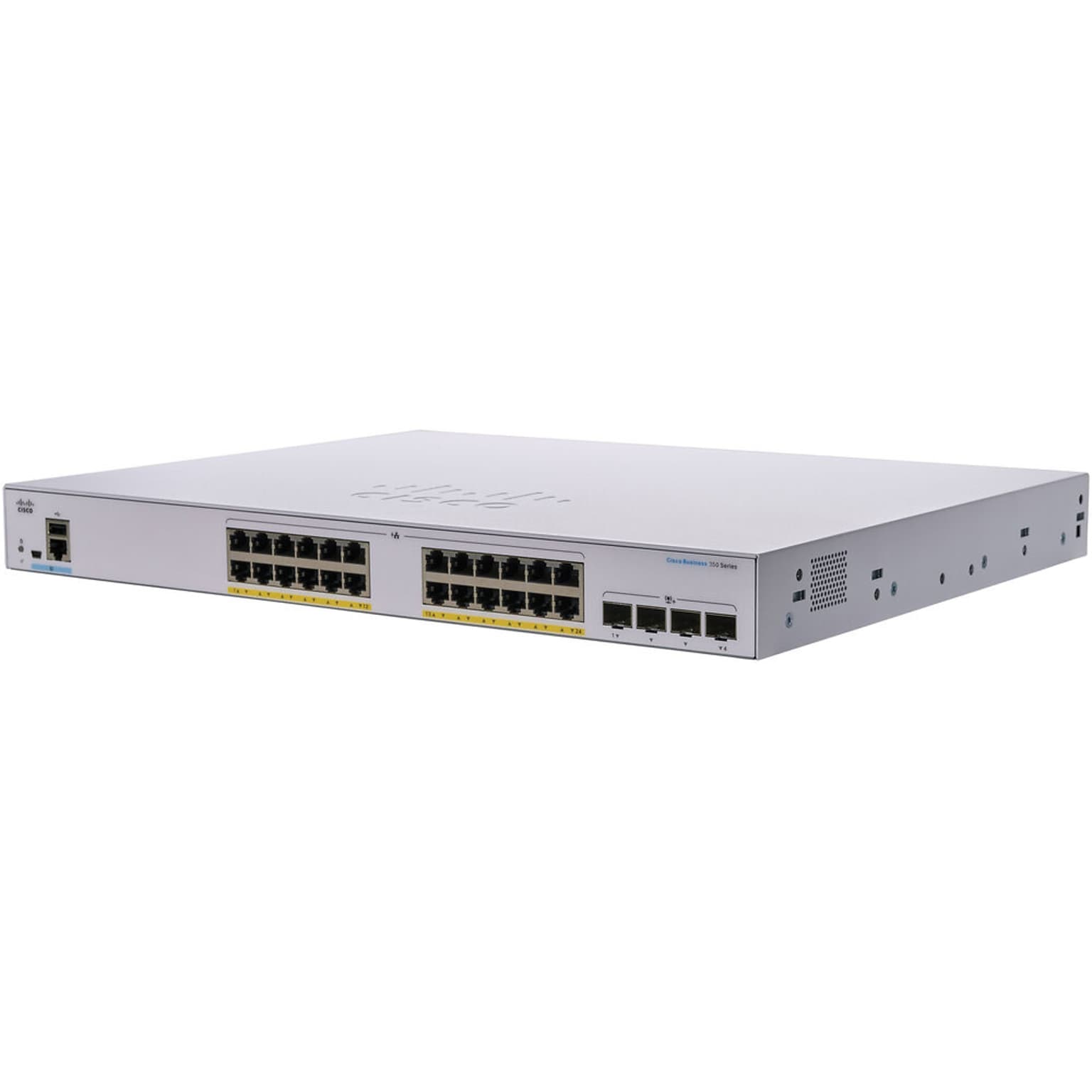 Cisco Business 350 Series 28-Port Gigabit Ethernet Managed Switch, Silver  (CBS350-24FP-4X-NA)