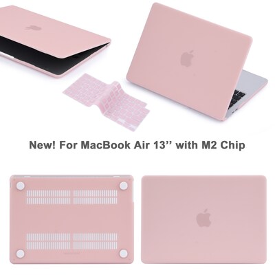 Techprotectus Hard-Shell Case with Keyboard Cover, Rose Quartz, Apple 13" Macbook Air M2(TP-RQ-K-MA13M2)