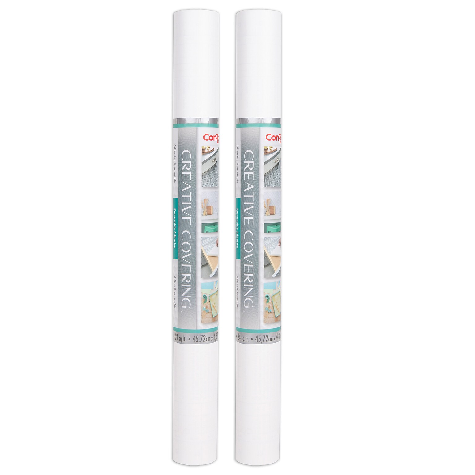 Con-Tact Creative Covering™ Adhesive Covering, 18 x 16 per roll, White, 2 Rolls (KIT16FC9A95206-2)