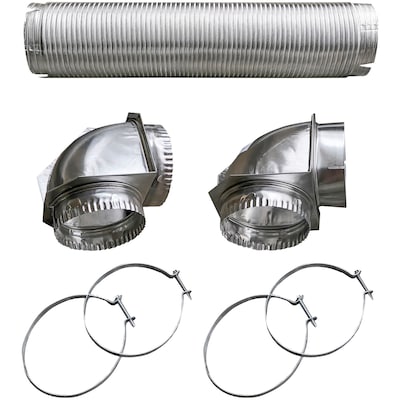 Builders Best Silver Semi-Rigid Dryer Vent Kit with Close Elbow (110050)