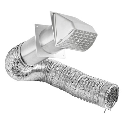Lambro White 4" x 8' UL 2158A Transition Duct Vent Kit (1375W)