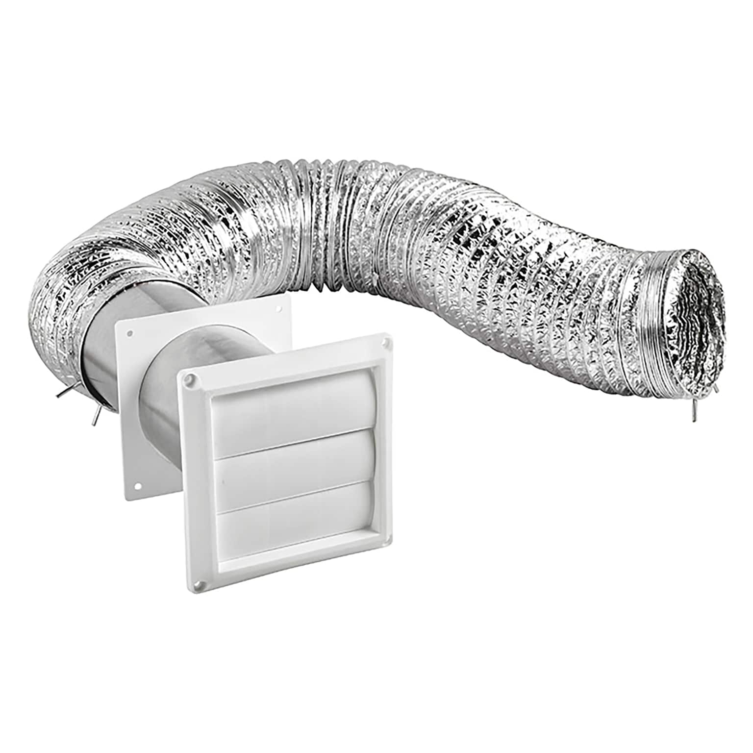 Lambro White 4 x 8 UL 2158A Transition Duct Louvered Vent Kit (1379W)