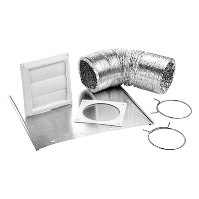 Lambro White 4" x 8' UL 2158A Transition Duct Louvered Vent Kit (1379W)