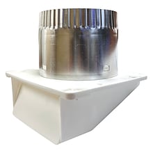 Lambro White 4 Plastic Under Eave Vent with Weather Damper and Tail Pipe (143WTP)