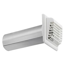 Lambro White 4 Plastic Louvered Vent with Tail Piece and Bird/Rodent Guard (267WG)