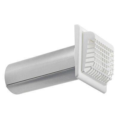 Lambro White 4" Plastic Louvered Vent with Tail Piece and Bird/Rodent Guard (267WG)