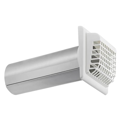 Lambro White 4" Plastic Louvered Vent with Tail Piece and Bird/Rodent Guard (267WG)