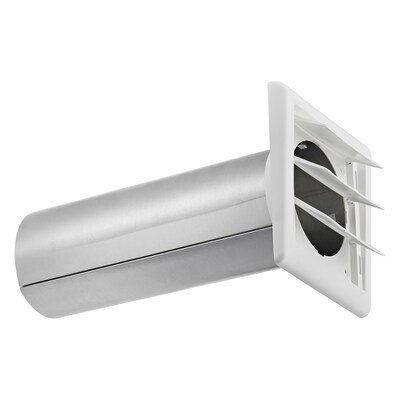 Lambro White 4 Plastic Louvered Vent with Tail Piece and Bird/Rodent Guard (267WG)